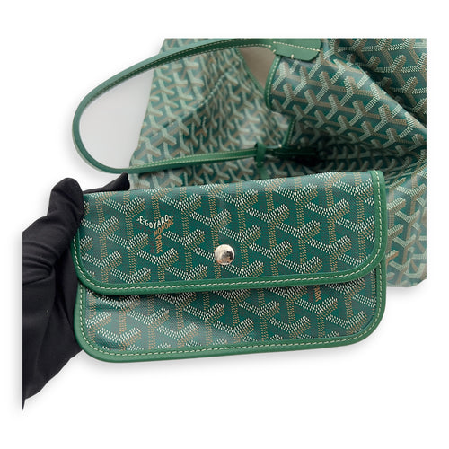 Goyard Saint Louis Tote Bag GM Green in Coated Canvas, Silver hardware_9
