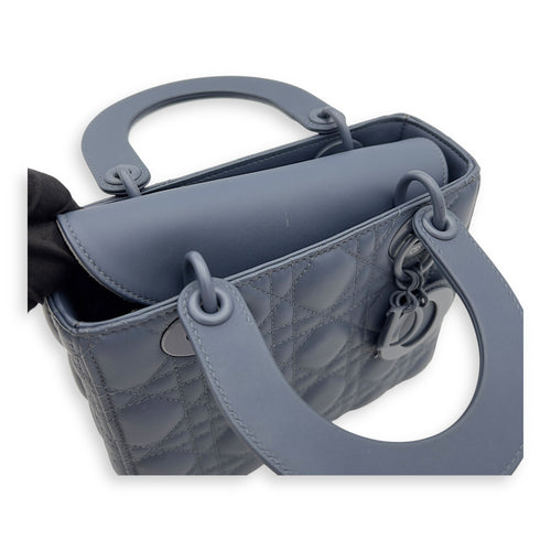 Christian Dior Lady Dior Top Handle Bag Small Ultramatte in Lambskin, Lacquered Metal hardware_11