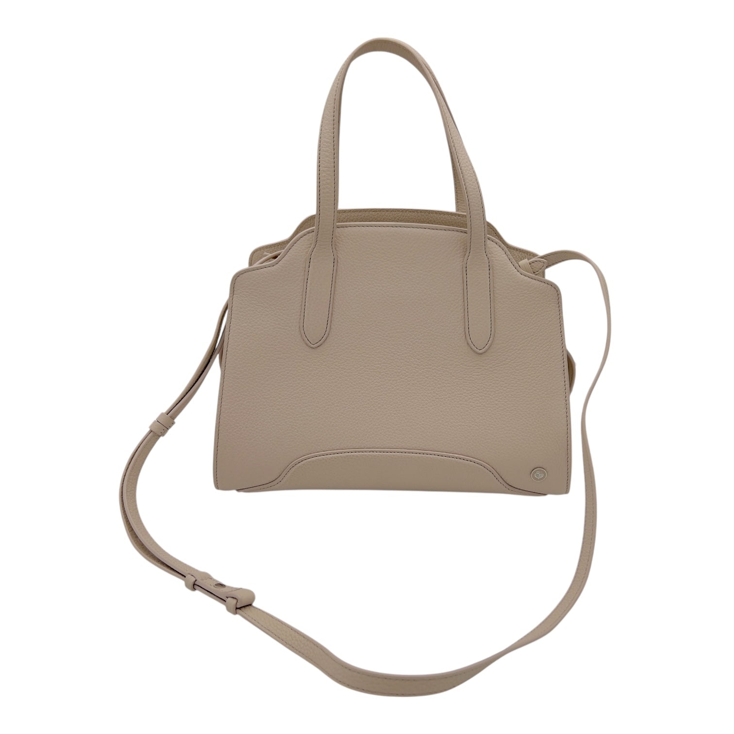Loro Piana Sesia Top Handle Bag Ecru white in Calfskin, Silver hardware_7