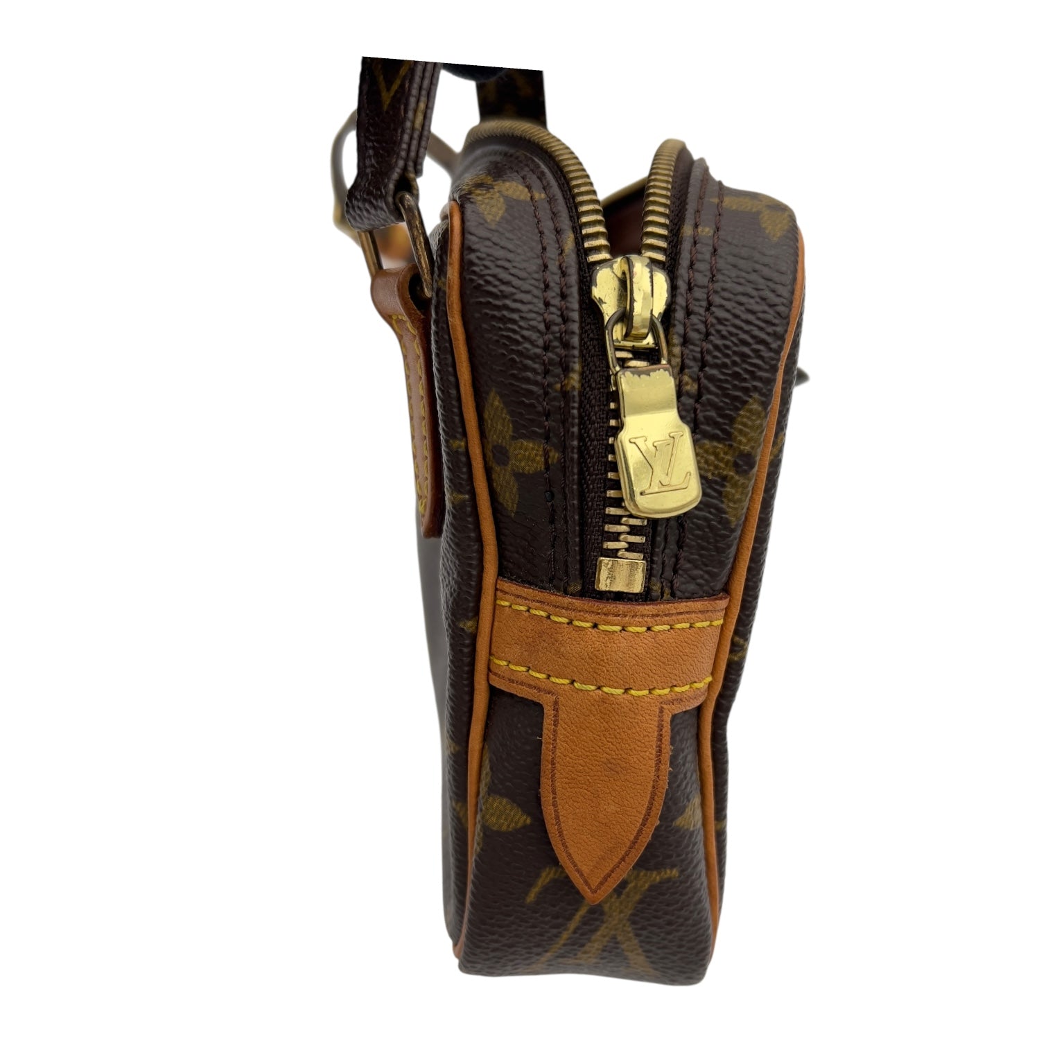 Louis Vuitton Marly Crossbody Bag Brown in Monogram Coated Canvas, Gold hardware_9