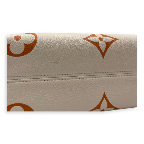 Louis Vuitton OnTheGo Top Handle Bag PM Beige in Empreinte Leather, Gold hardware_9