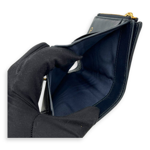 Christian Dior 30 Montaigne Blue Wallet in Jacquard, Gold hardware_9