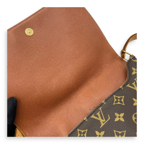 Louis Vuitton Musette Tango Shoulder Bag Brown in Monogram Coated Canvas, Gold hardware_9