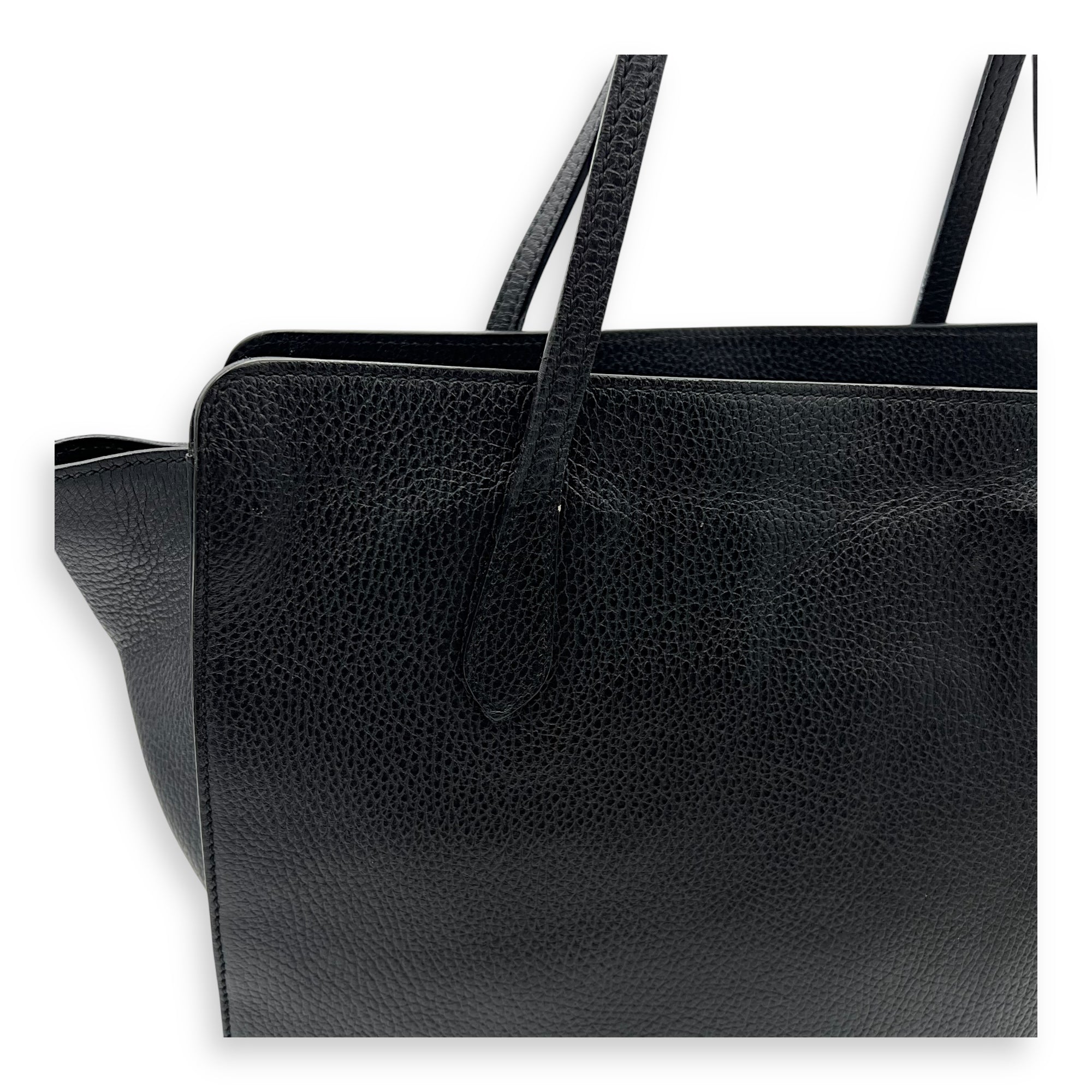 Gucci Interlocking G Tote Bag Black in Calfskin, Gold hardware_7