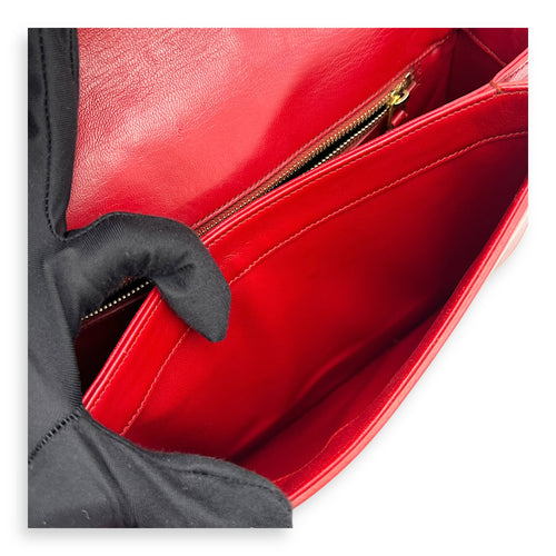 Saint Laurent Monogram Universite Crossbody Bag Red in Python Leather, Gold hardware_9