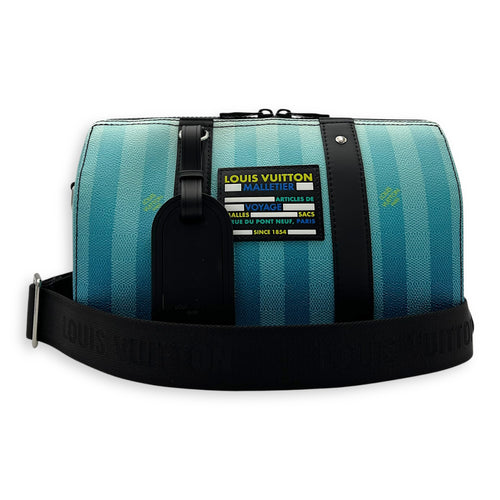 Louis Vuitton City keepall Crossbody Bag Medium Blue in Canvas, Black hardware_9