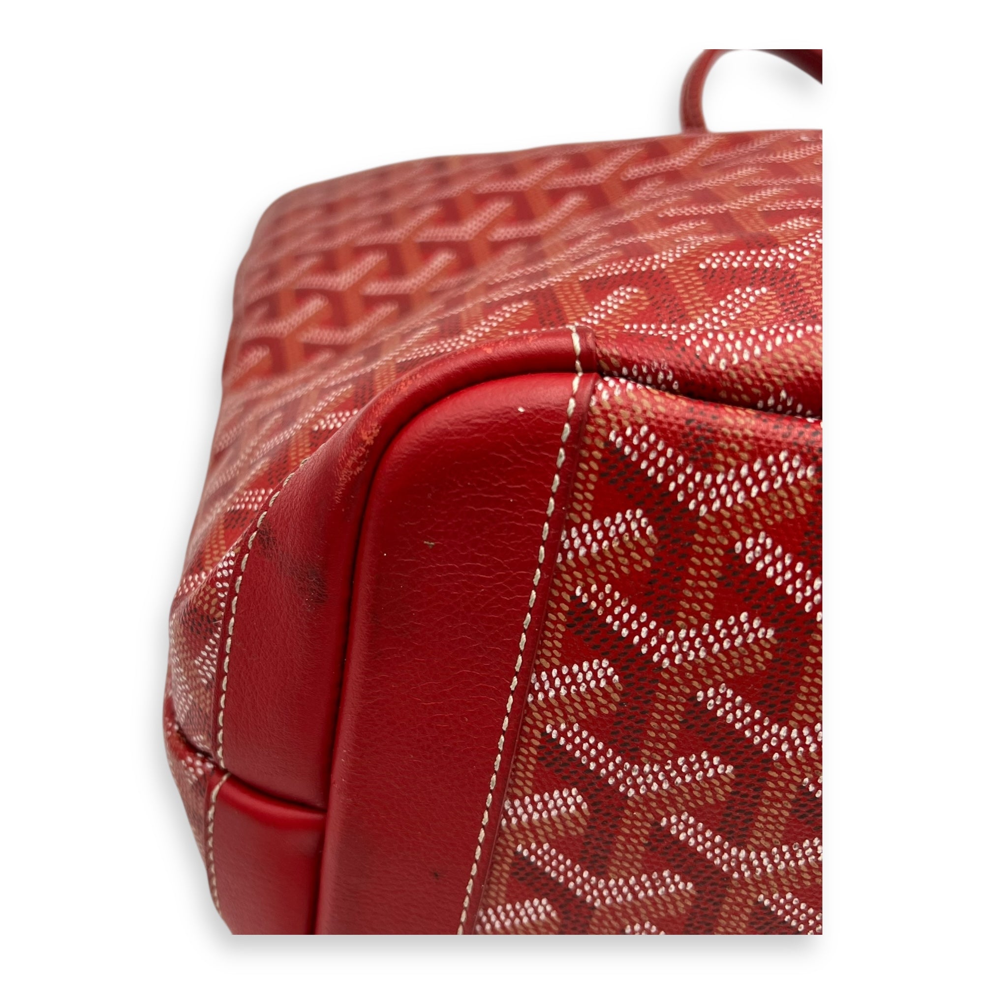 Goyard Artois MM Red Tote Bag in Coated Canvas, Silver hardware_9