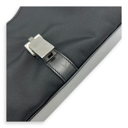 Gucci Jackie 1961 Shoulder Bag Black in Canvas, Silver hardware_9