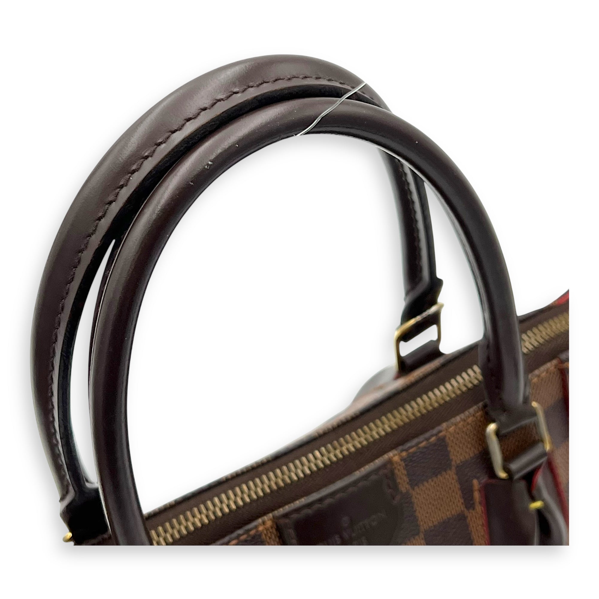 Louis Vuitton Caissa Top Handle Bag Brown in Coated Canvas, Gold hardware_9