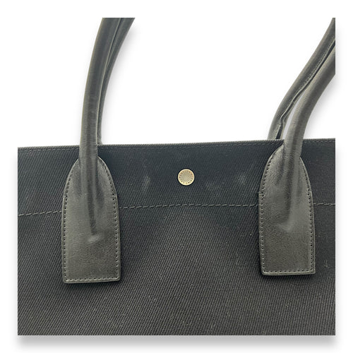 Saint Laurent Rive Gauche Tote Bag Black in Canvas, Silver hardware_9
