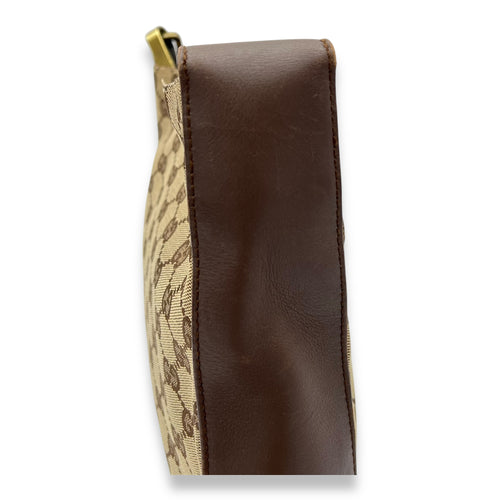 Gucci GG Shoulder Bag Brown in Canvas, Gold hardware_9