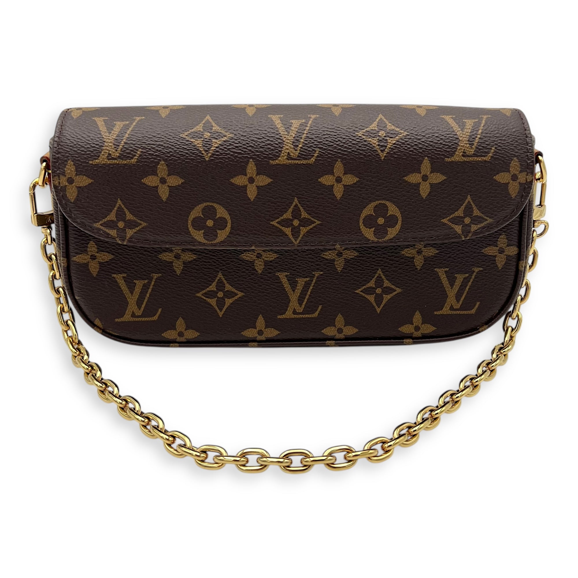 Louis Vuitton Ivy Crossbody Bag Brown in Monogram Coated Canvas, Gold hardware_9