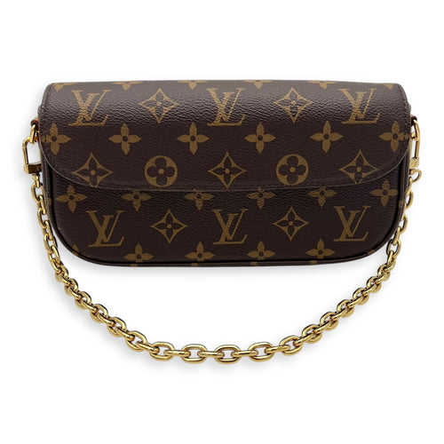 Louis Vuitton Ivy Crossbody Bag Brown in Monogram Coated Canvas, Gold hardware_9