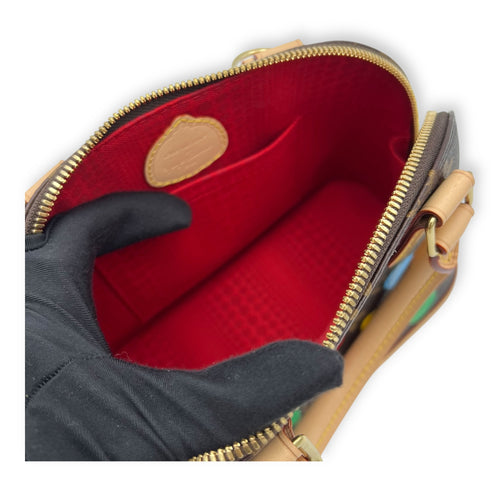 Louis Vuitton Alma BB Brown Top Handle Bag in Monogram Coated Canvas, Gold hardware_9