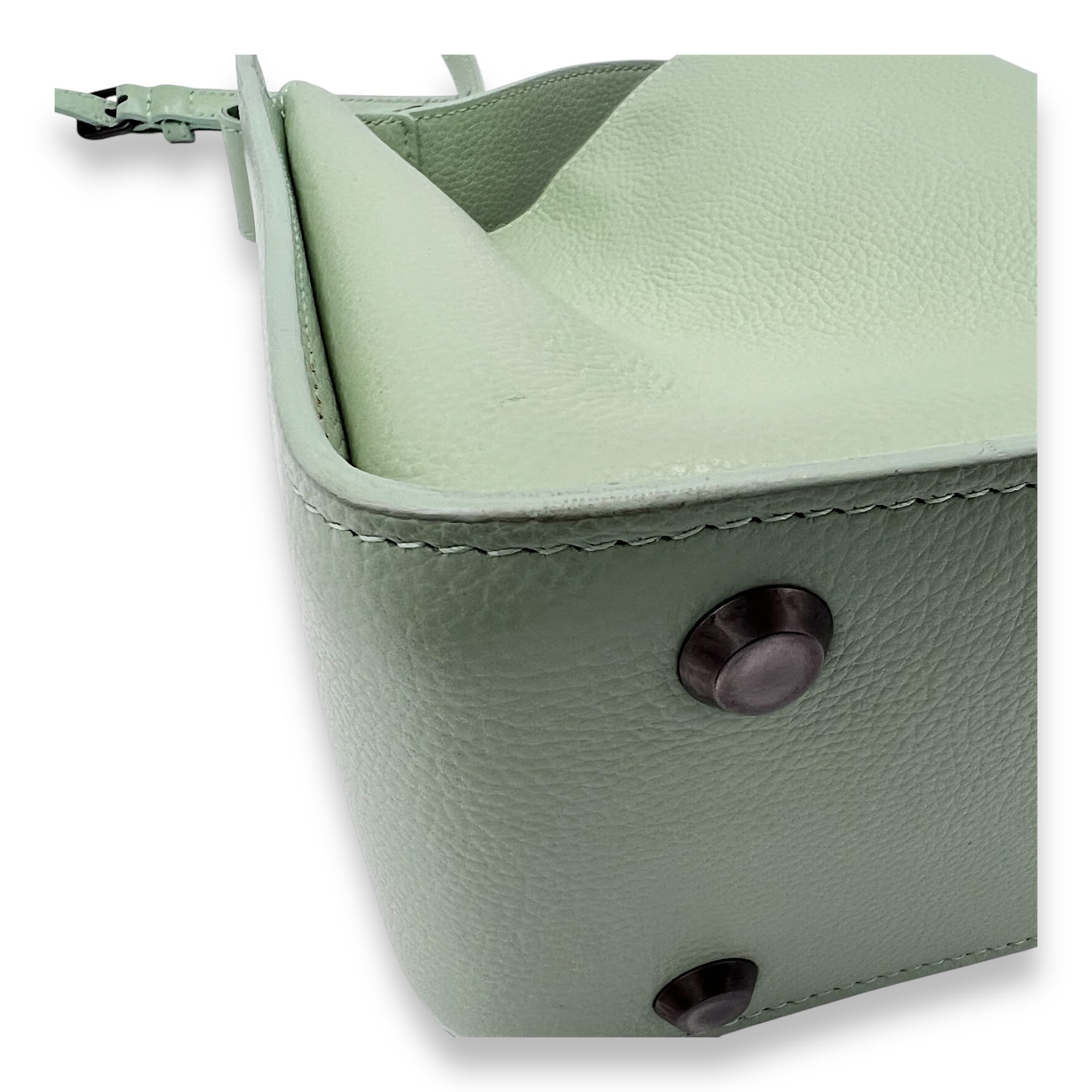 Balenciaga Tool Mint Green Crossbody Bag in Calfskin, Gunmetal hardware_9