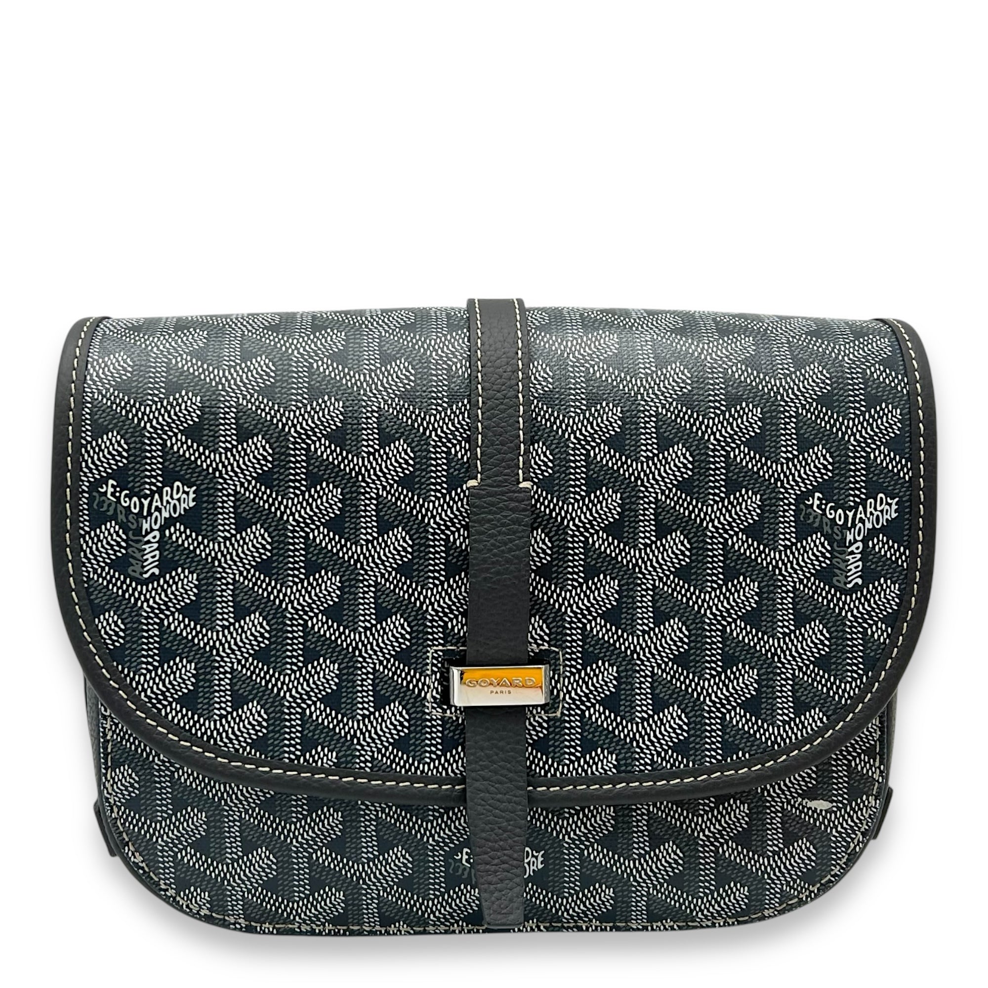 Goyard Belvedere Crossbody Bag PM Grey in Coated Canvas, Silver hardware_1