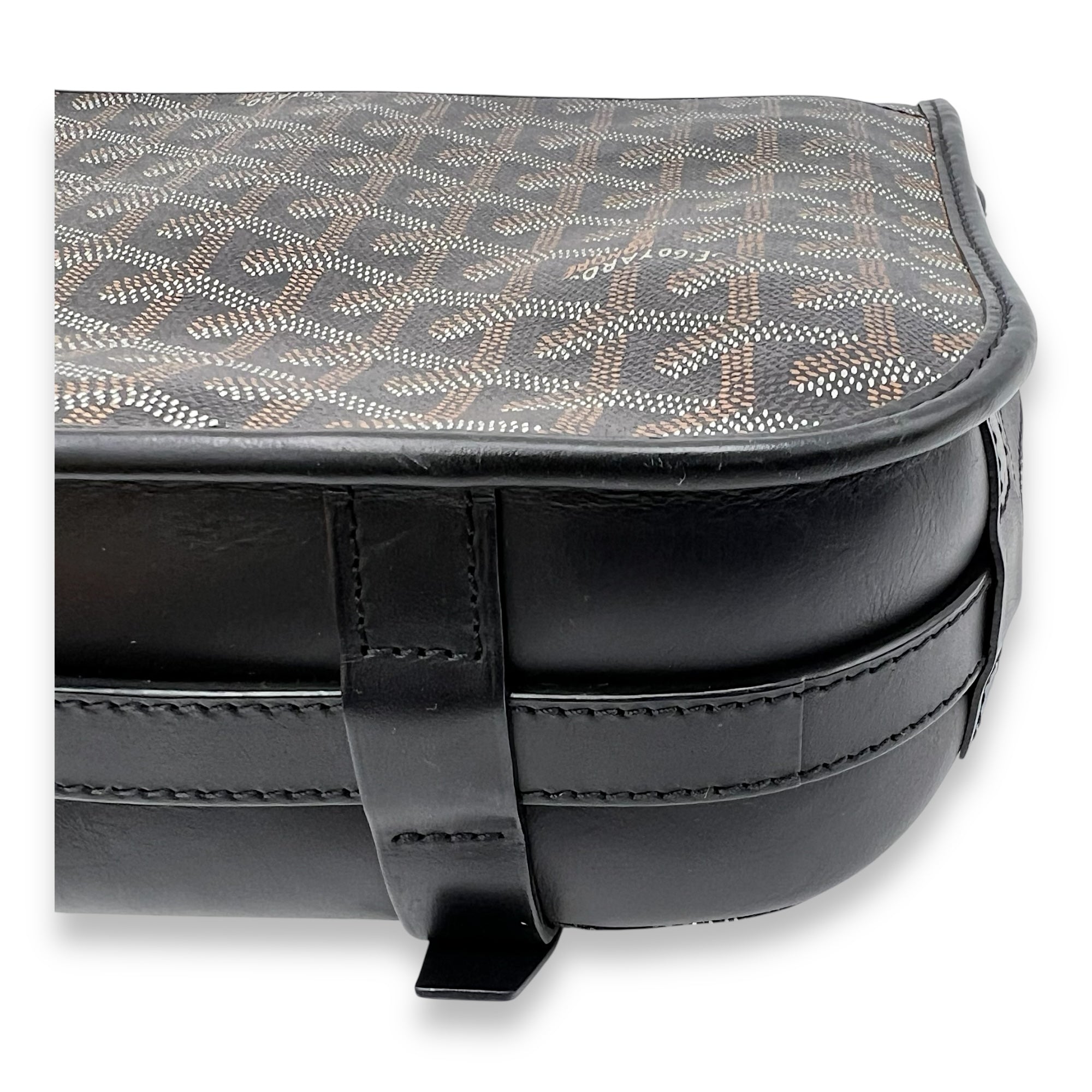 Goyard Belvedere Messenger MM Black in Coated Canvas, Silver hardware_9