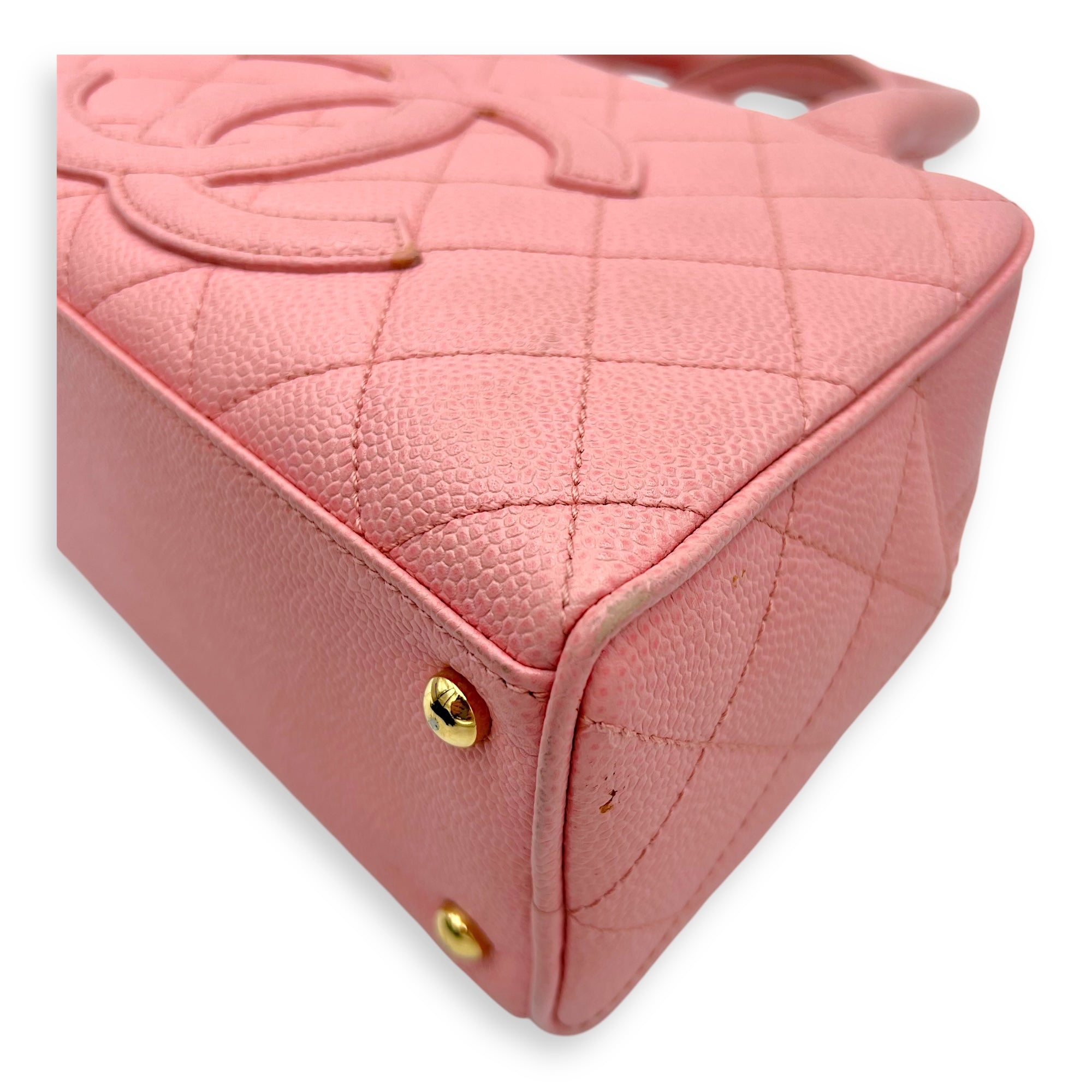 Chanel Bowling Pink Top Handle Bag in Caviar Leather, Gold hardware_9