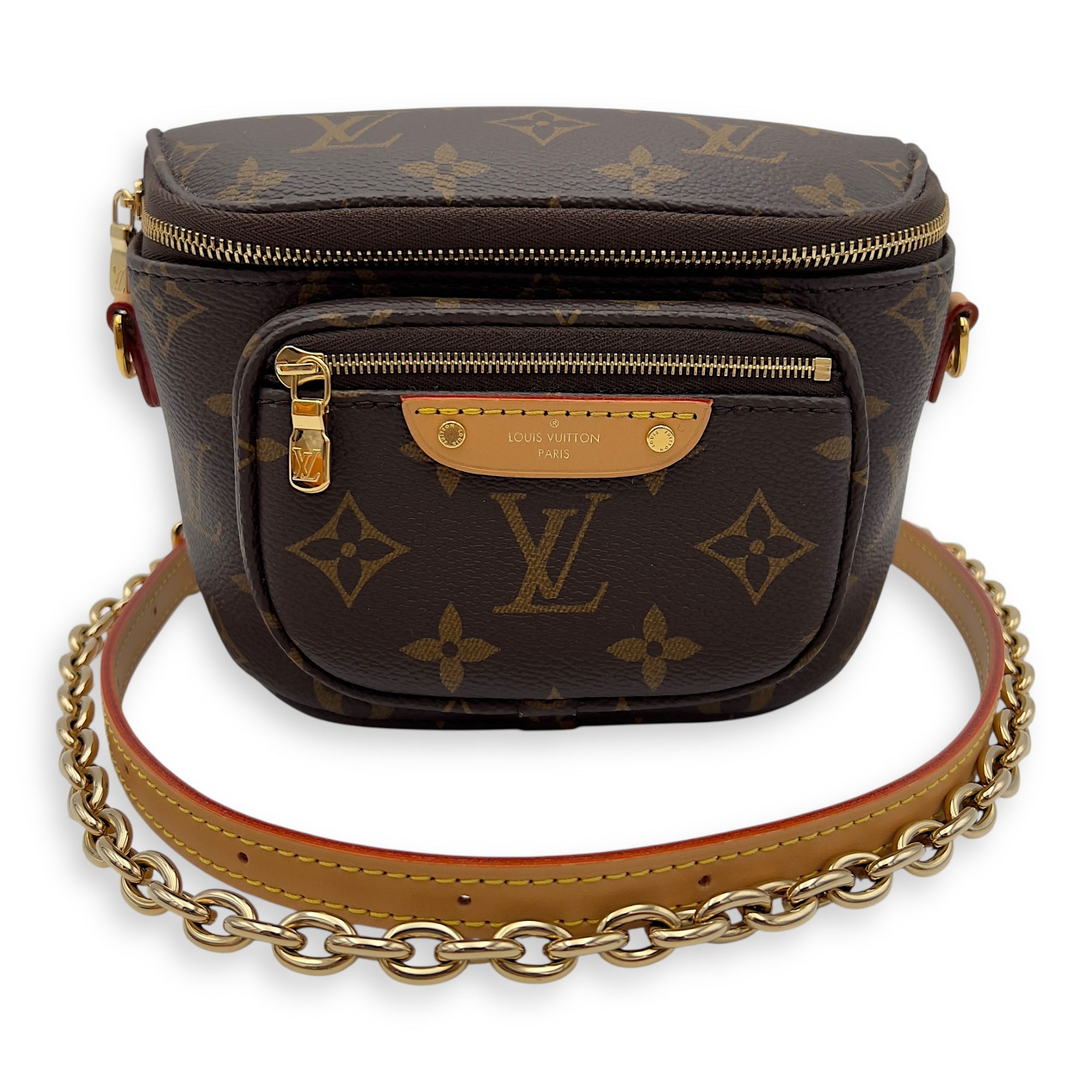 Louis Vuitton BumBag Mini Brown Belt Bag in Coated Canvas, Gold hardware_7