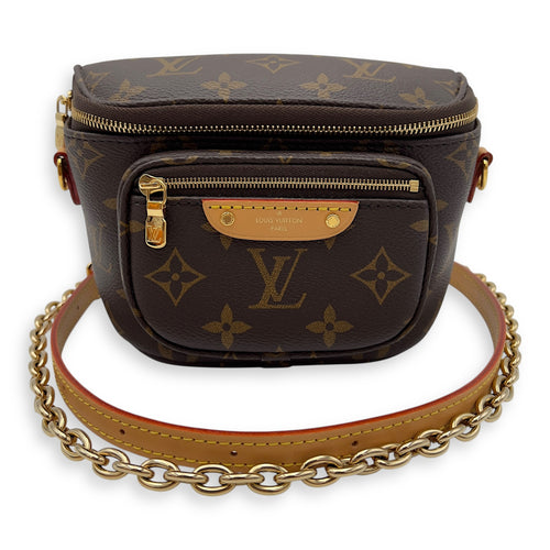 Louis Vuitton BumBag Mini Brown Belt Bag in Coated Canvas, Gold hardware_7