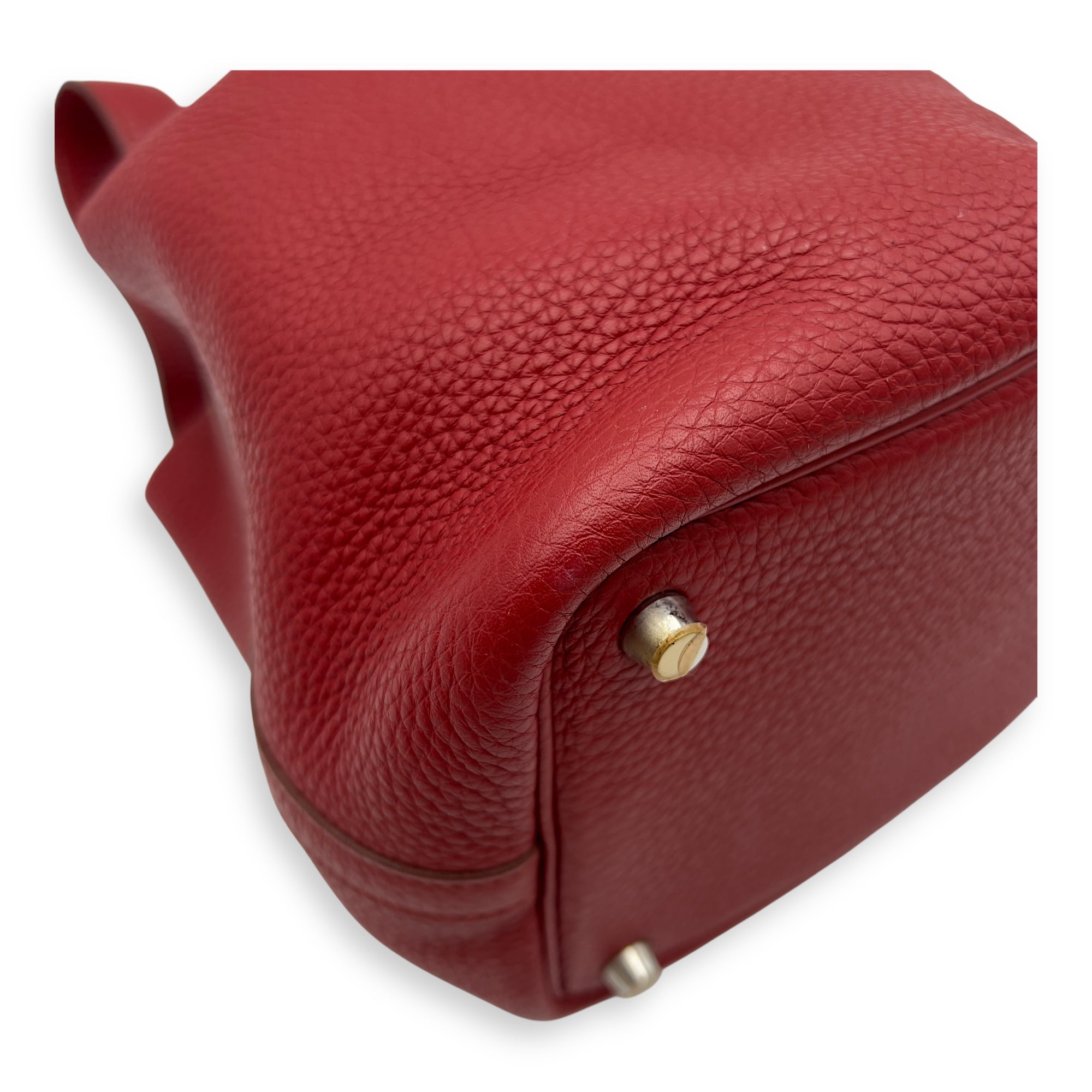 Hermès Picotin 18 Rouge Garance Top Handle Bag in Clemence, Palladium hardware_7