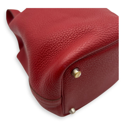 Hermès Picotin 18 Rouge Garance Top Handle Bag in Clemence, Palladium hardware_7