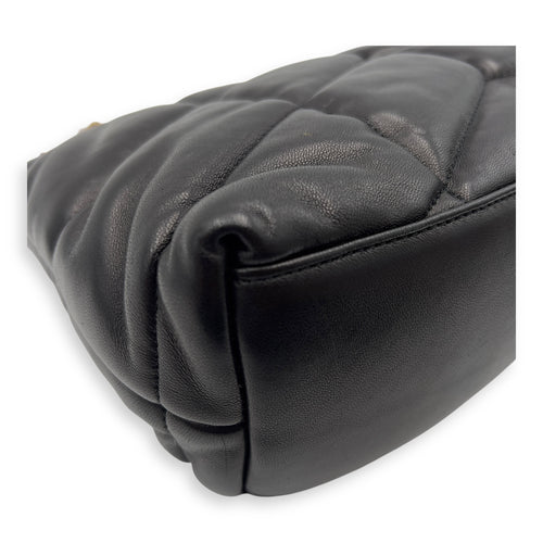 Saint Laurent Puffer Shoulder Bag Black in Calfskin, Gold hardware_11