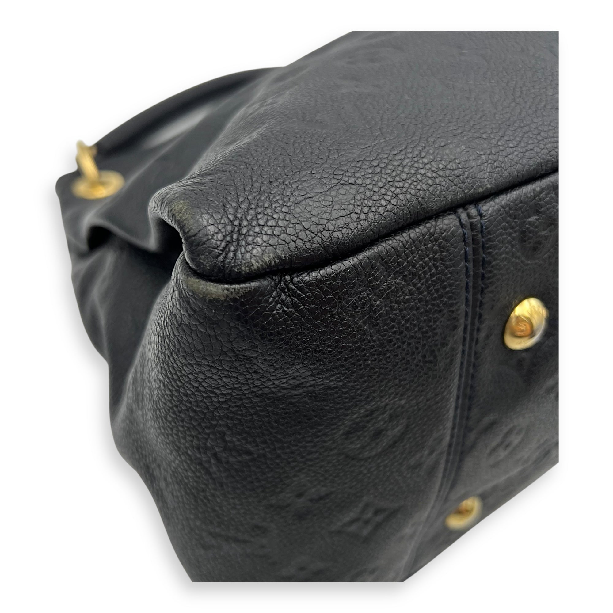 Louis Vuitton Artsy Shoulder Bag Blue in Empreinte Leather, Gold hardware_11