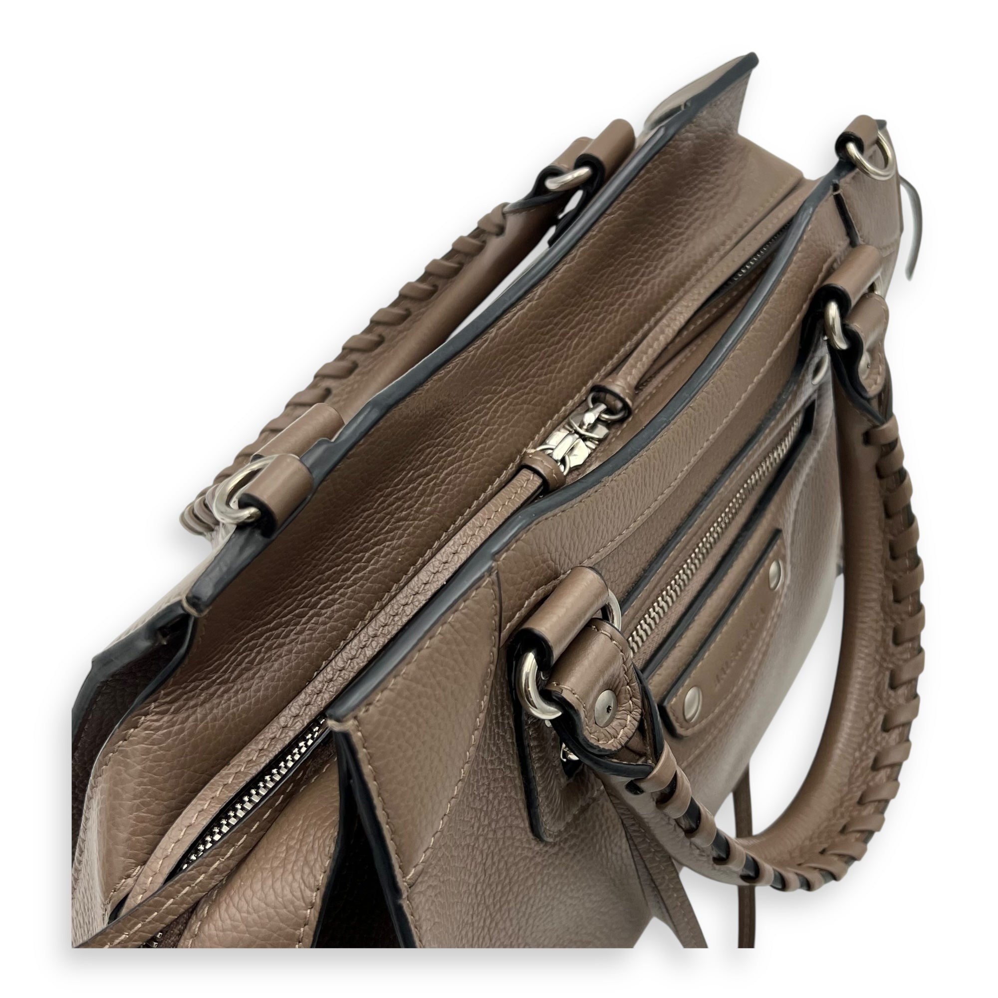 Balenciaga Neo Classic Top Handle Bag Brown in Calfskin, Silver hardware_9