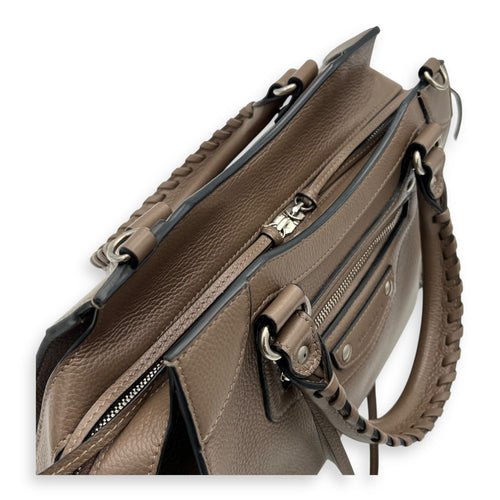 Balenciaga Neo Classic Top Handle Bag Brown in Calfskin, Silver hardware_9