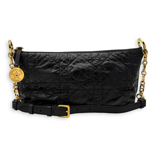 Christian Dior Hobostar Shoulder Bag Black in Calfskin, Gold hardware_9