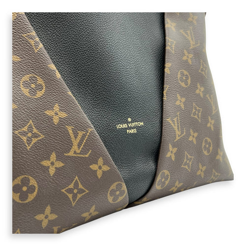 Louis Vuitton V MM Brown Top Handle Bag in Monogram Coated Canvas, Gold hardware_9