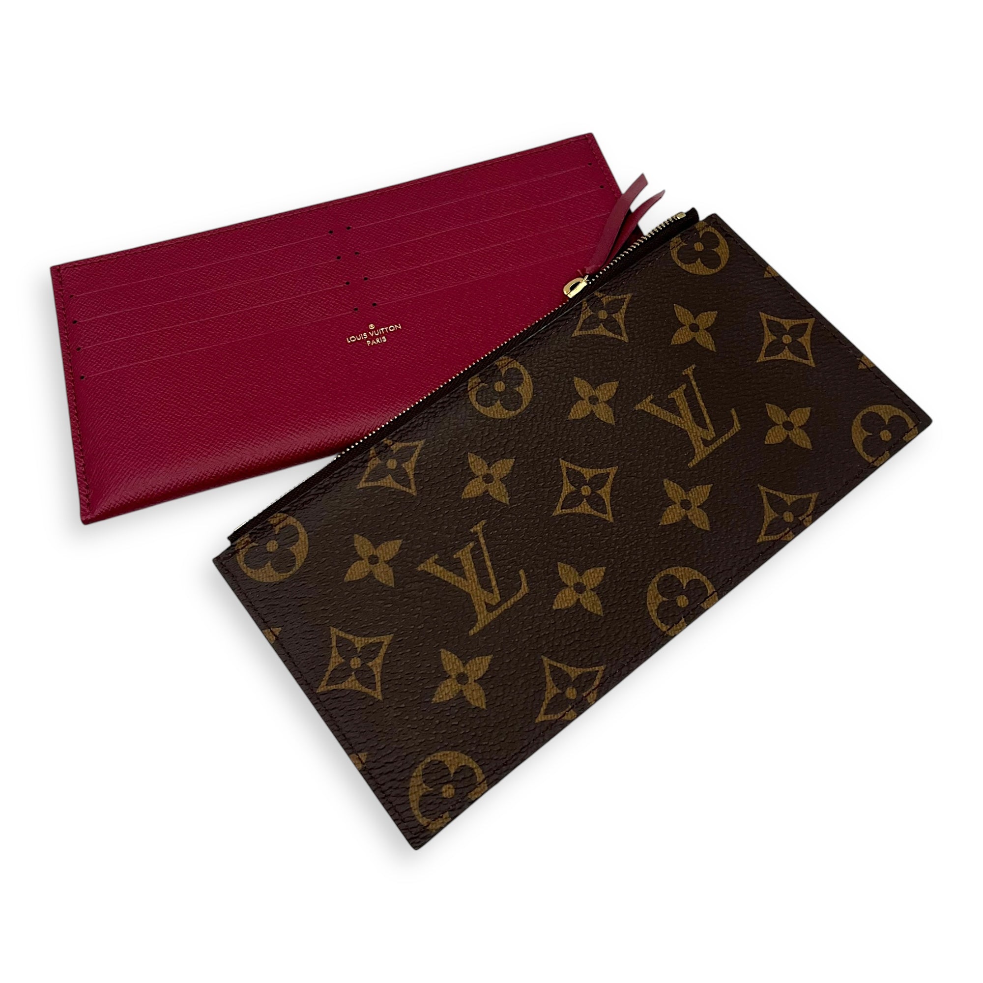 Louis Vuitton Felicie Wallet On Chain Brown in Monogram Coated Canvas, Gold hardware_9