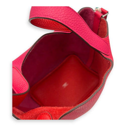 Hermès Picotin Mexican rose/ rouge de coeur in Clemence, Palladium hardware_9