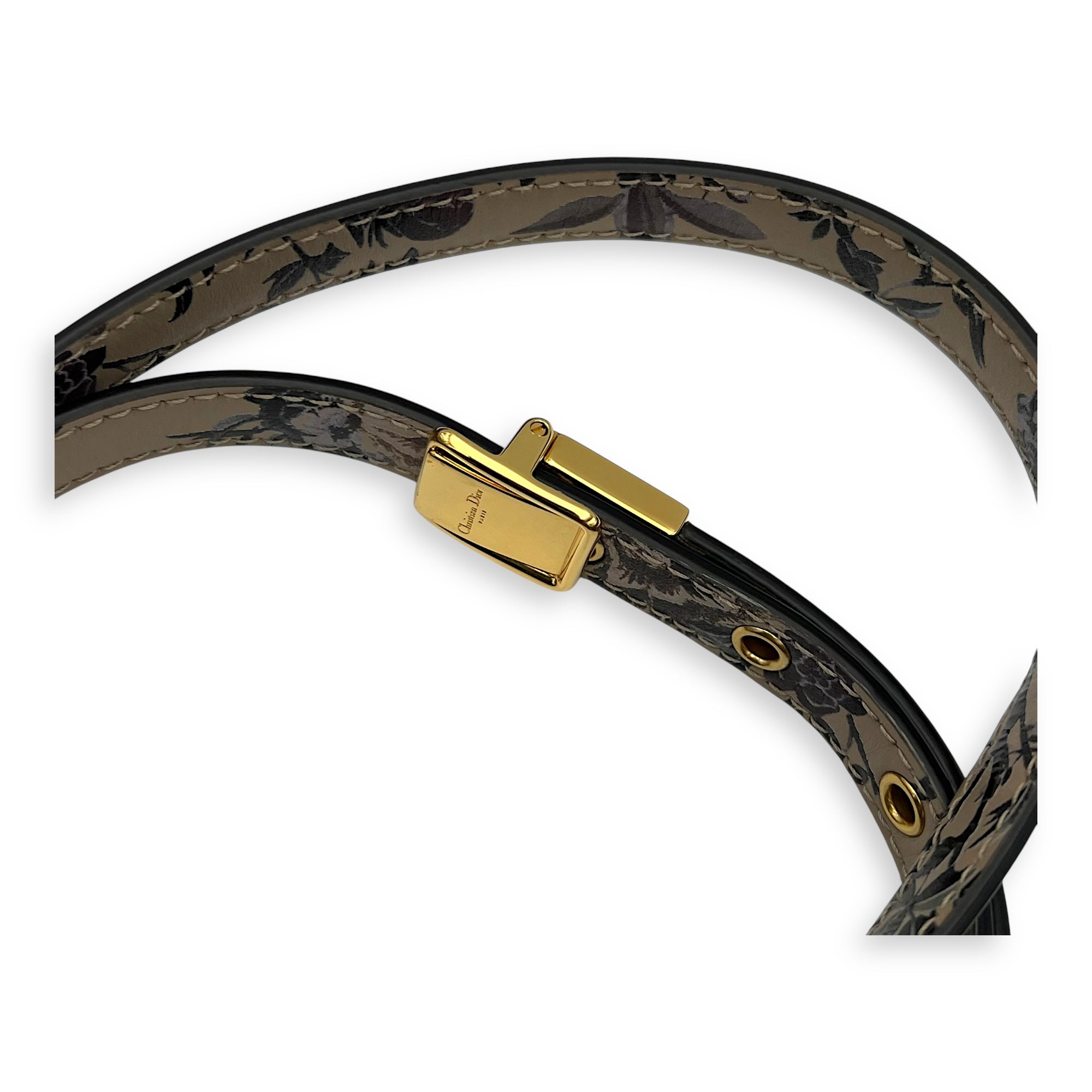 Christian Dior Jardin d’Hiver Bobby Frame Medium Beige Shoulder Bag in Calfskin, Gold hardware_9