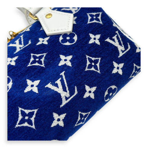 Louis Vuitton Speedy Bandouliere 20 Blue Top Handle Bag in Terry, Gold hardware_9