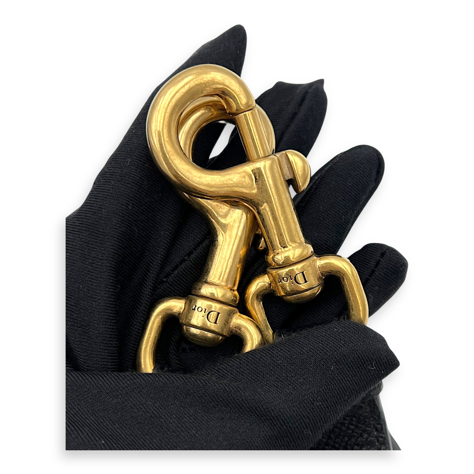 Christian Dior Saddle Mini Black Top Handle Bag in Calfskin, Gold hardware_9