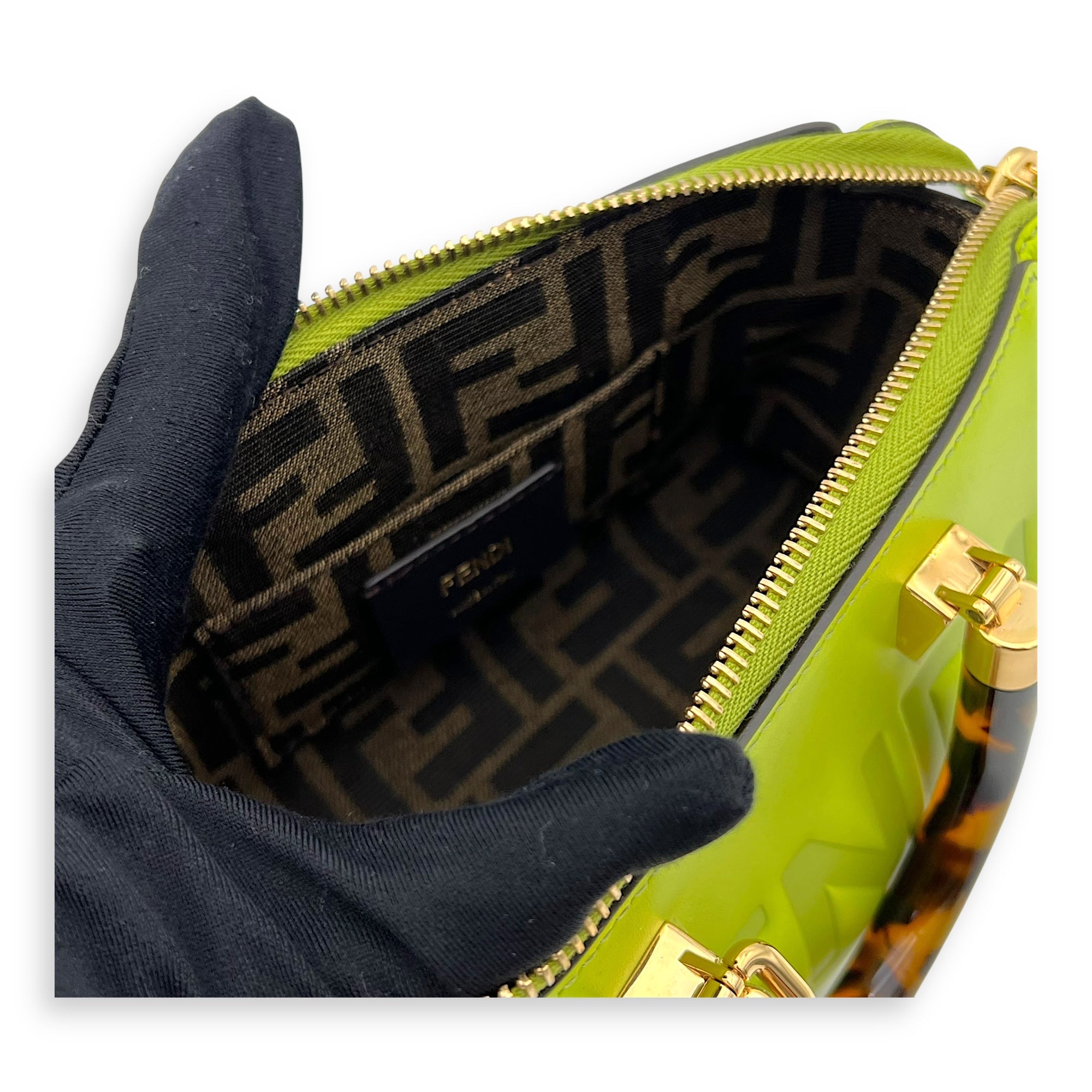 Fendi By The Way Mini Wasabi Green Top Handle Bag in Calfskin, Gold hardware_9