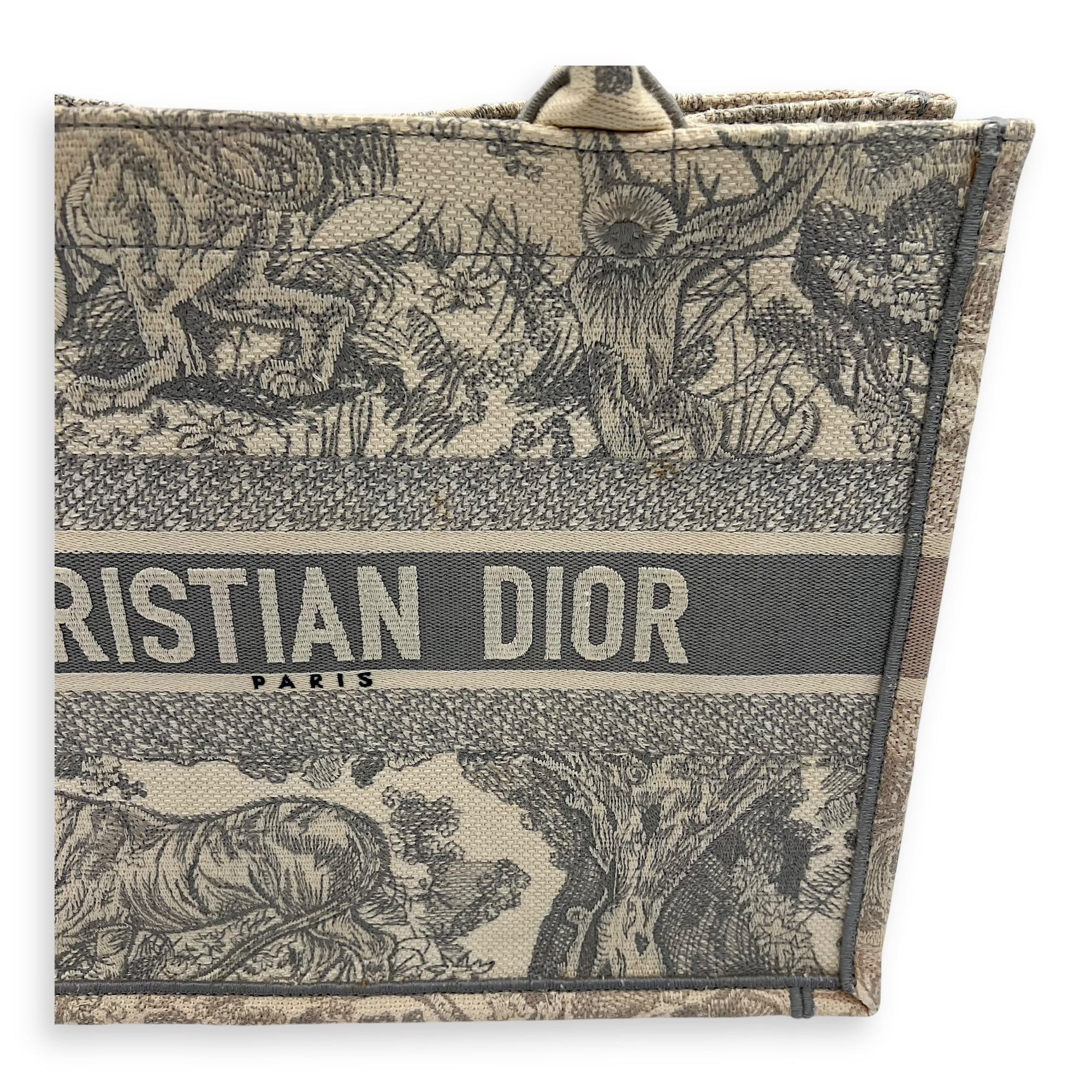 Christian Dior Book Tote Top Handle Bag White in Jacquard_7