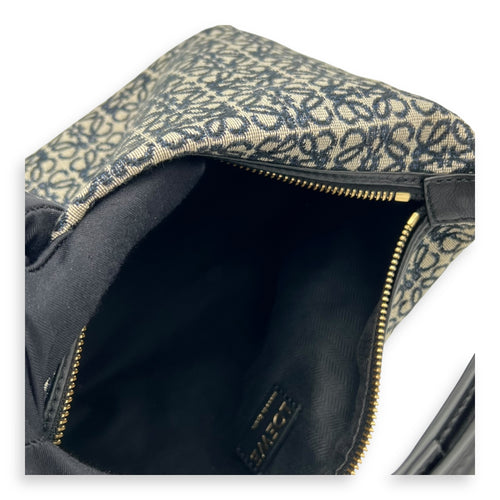 Loewe Cubi Top Handle Bag Blue in Jacquard, Gold hardware_9