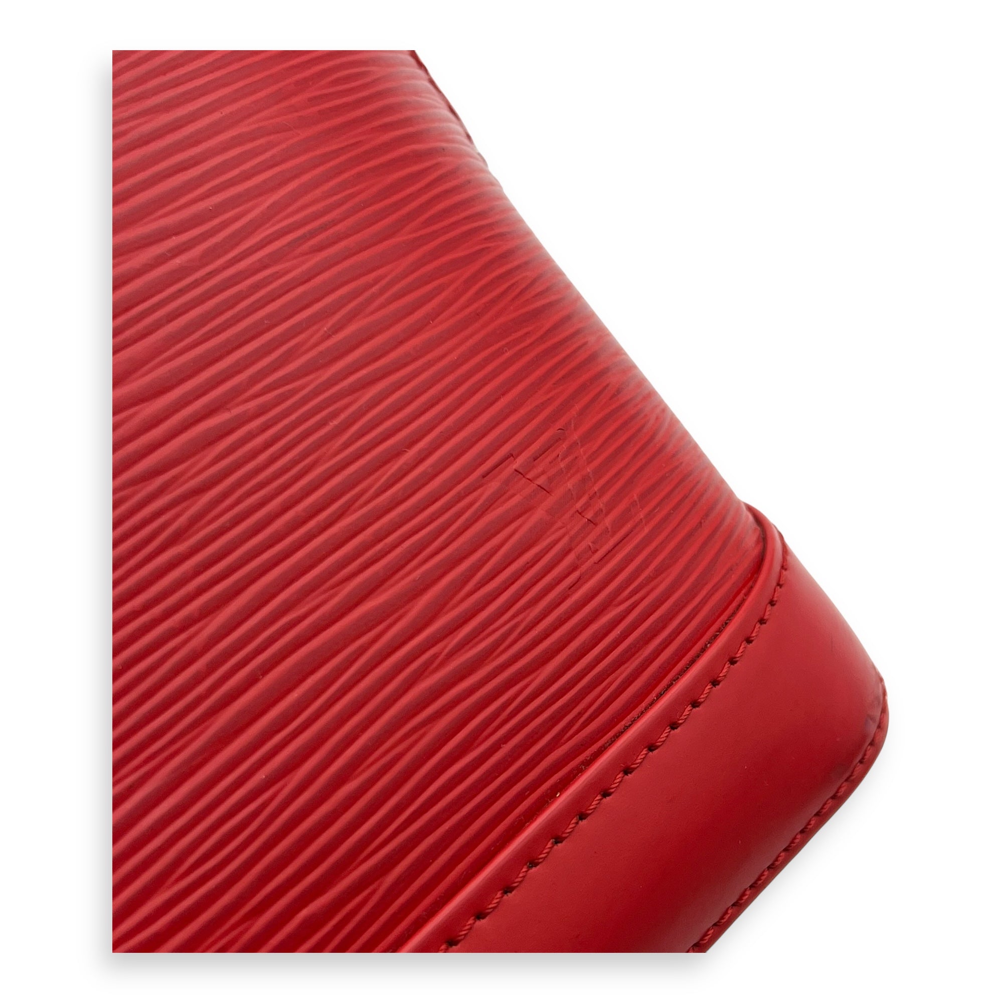 Louis Vuitton Alma Top Handle Bag BB Red in Epi Leather, Silver hardware_9