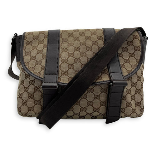 Gucci GG Messenger Brown in Jacquard, Silver hardware_9