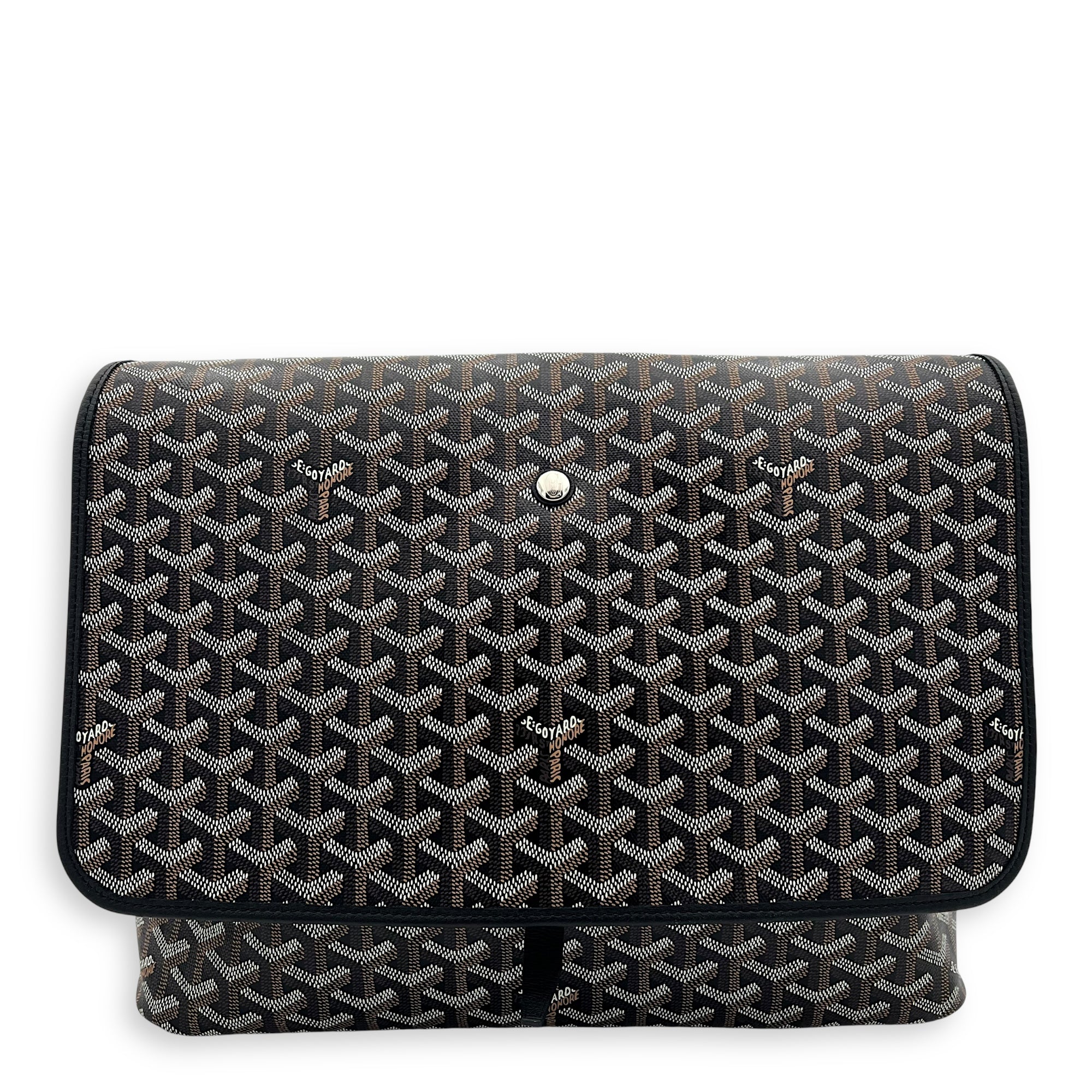 Goyard Capetien Messenger MM Black in Coated Canvas, Silver hardware_1