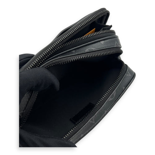 Louis Vuitton Alpha Crossbody Bag Black in Monogram Coated Canvas, Lacquered Metal hardware_9