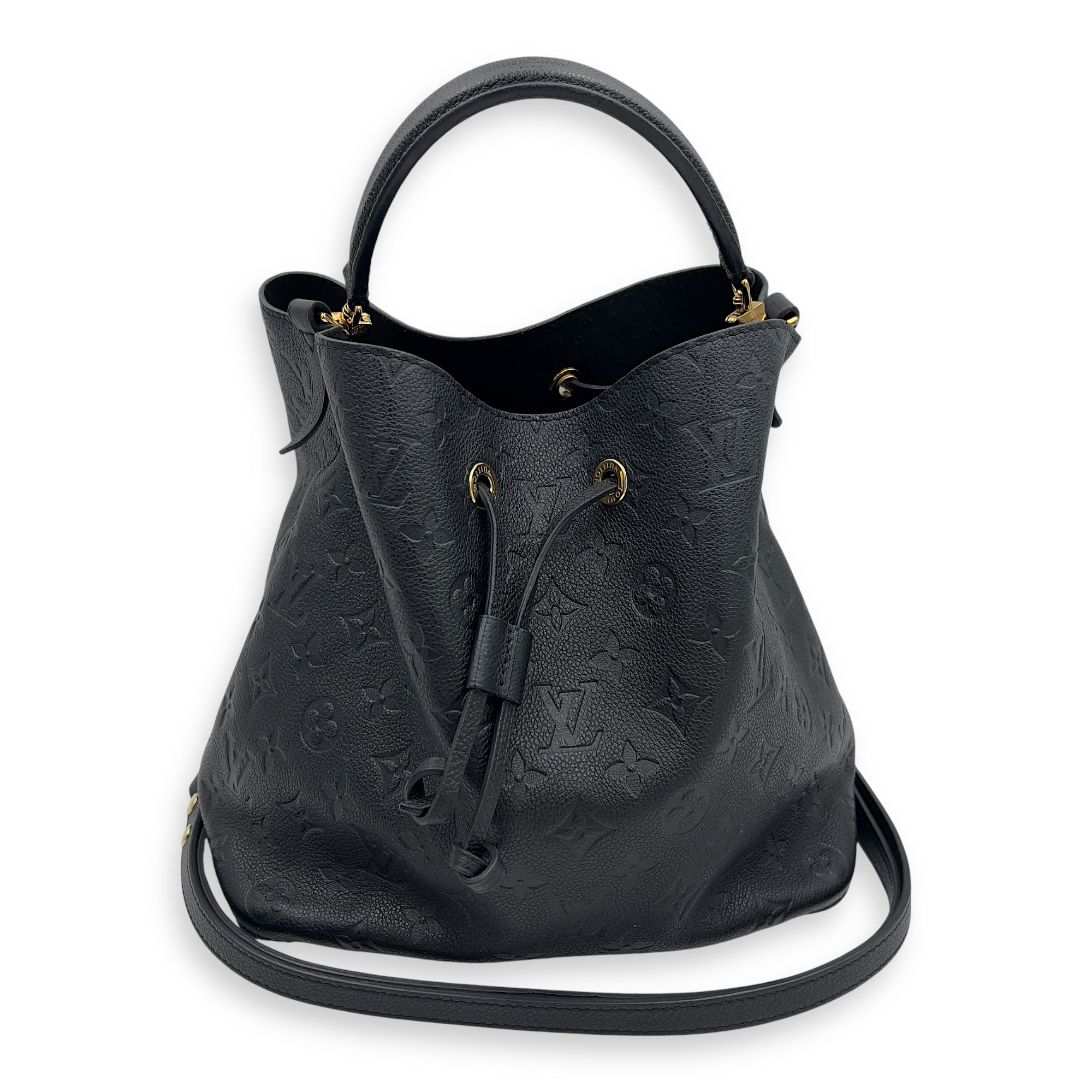 Louis Vuitton NeoNoe Bucket Bag MM Black in Empreinte Leather, Gold hardware_7