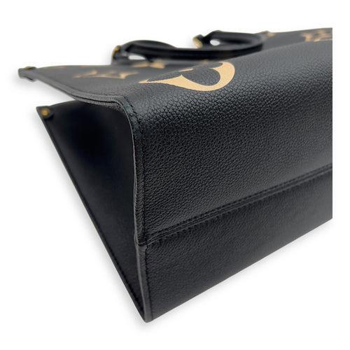 Louis Vuitton OnTheGo MM Black Top Handle Bag in Empreinte Leather, Gold hardware_11