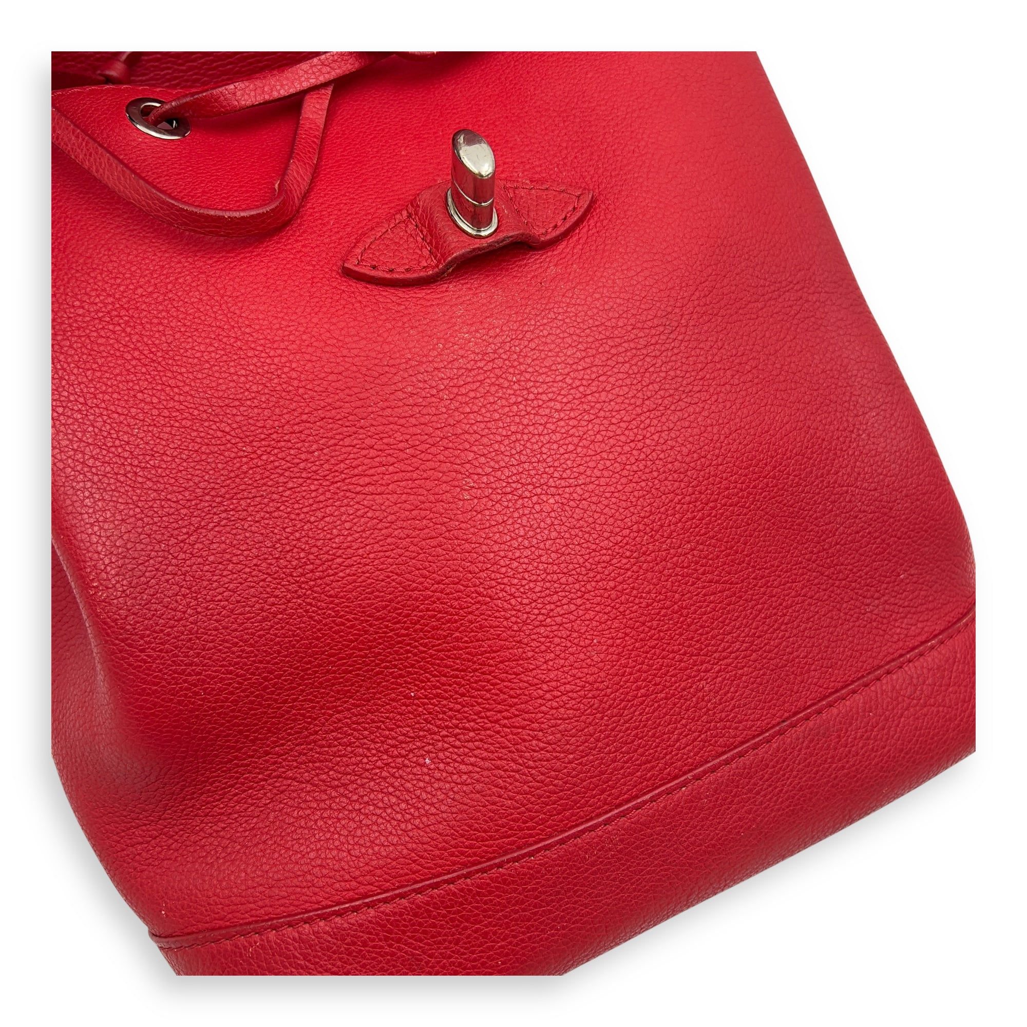 Louis Vuitton Lock Me Backpack Red in Taurillon Leather, Silver hardware_11