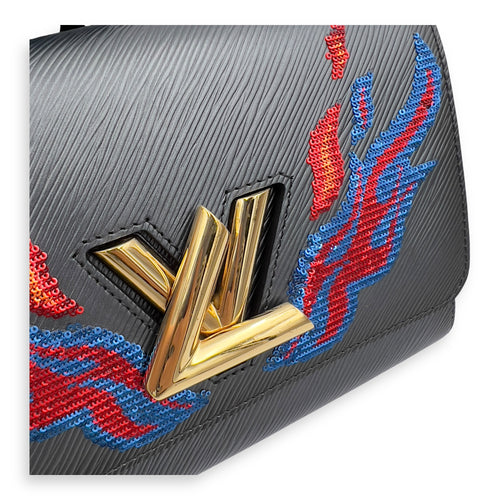 Louis Vuitton Twist Shoulder Bag MM Black in Epi Leather, Gold hardware_9