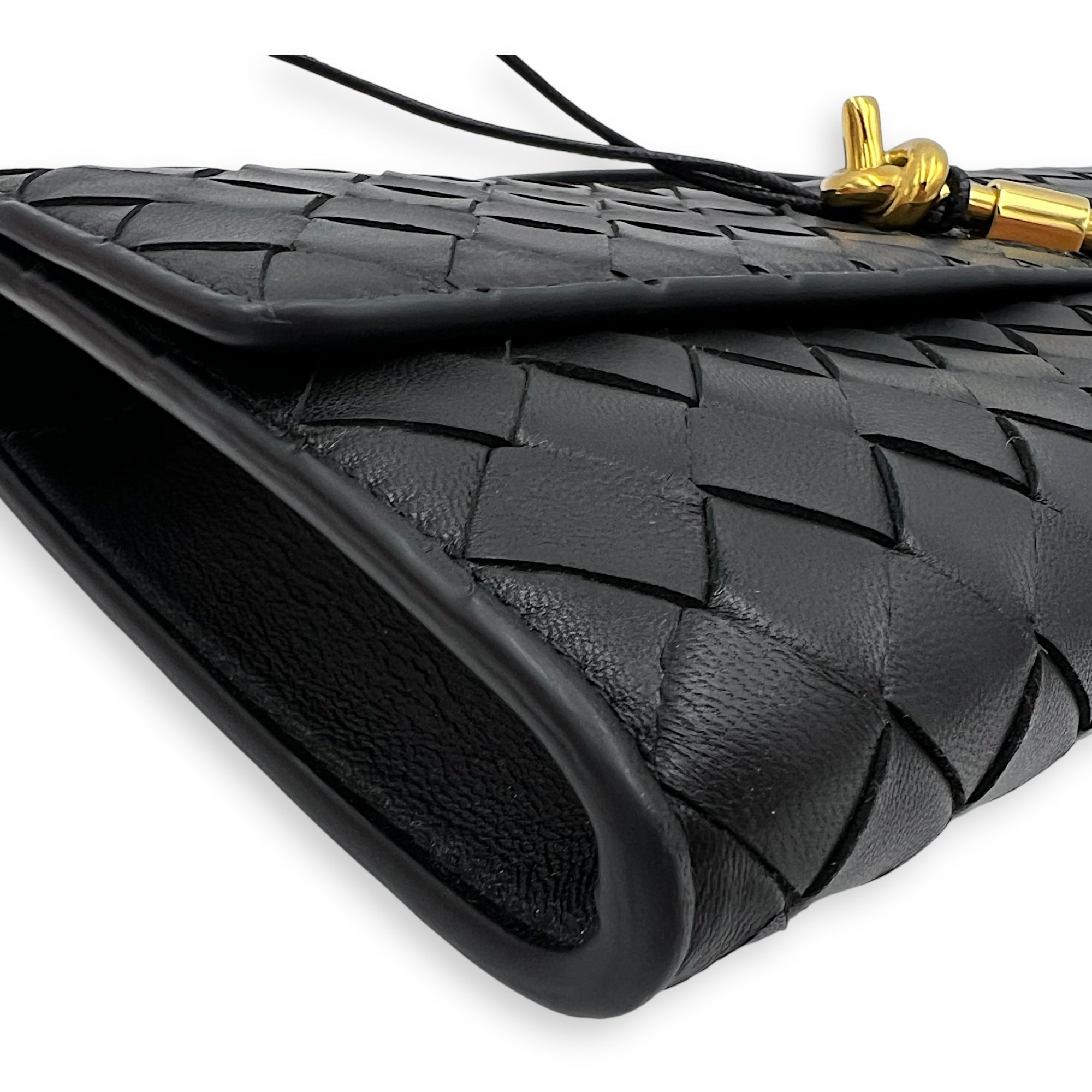 Bottega Veneta Andiamo Top Handle Bag Black in Lambskin, Gold hardware_9