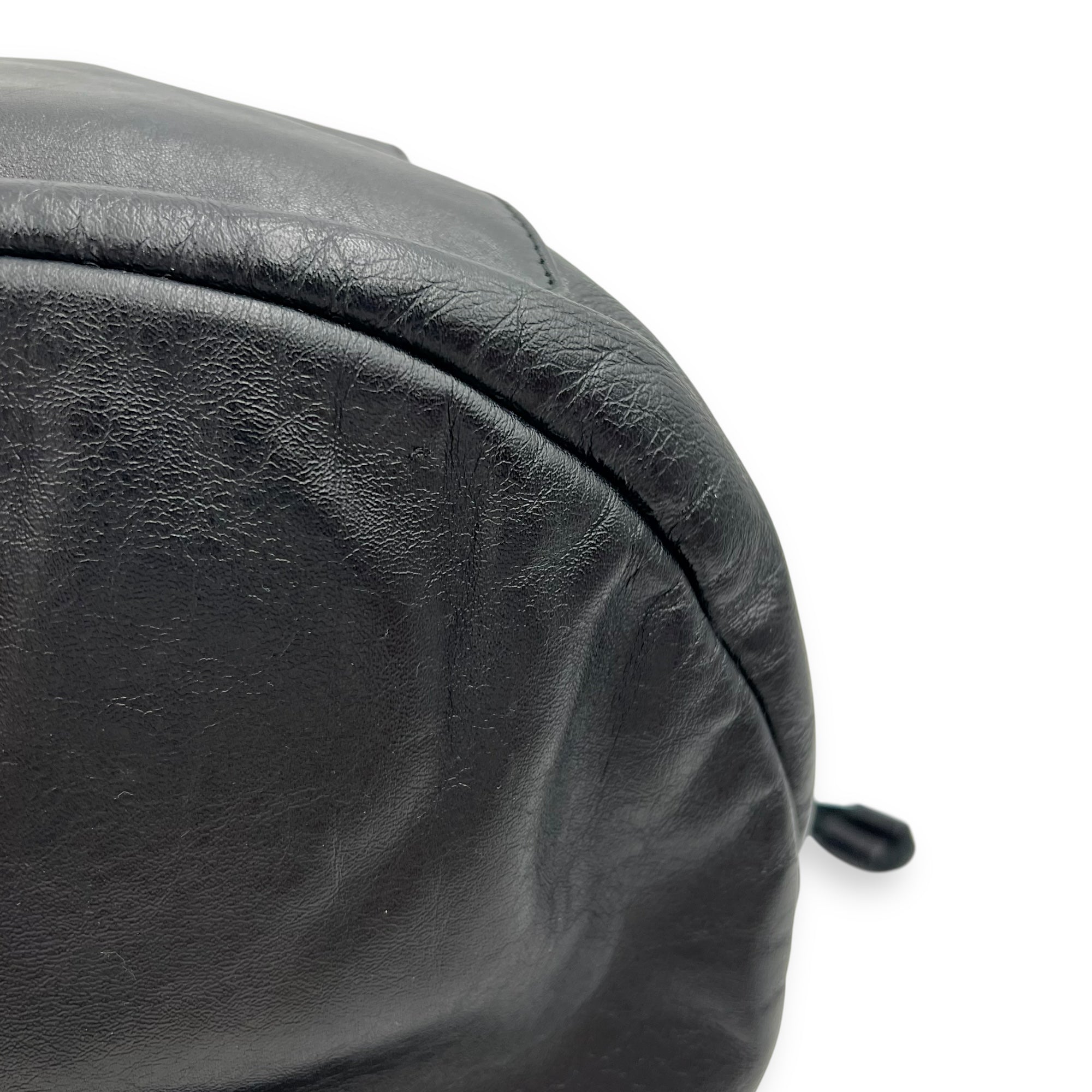 Saint Laurent Logo Backpack Black in Calfskin, Silver hardware_10